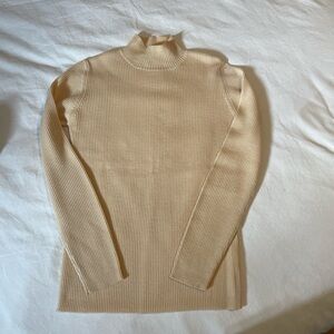 Ann Taylor cashmere Tan Ribbed Turtleneck Sweater